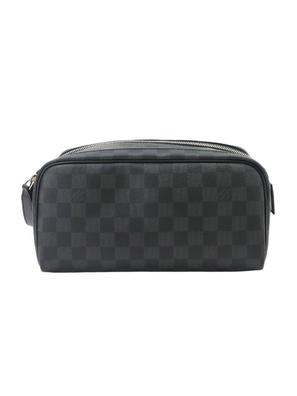 Louis Vuitton Damier Graphite Dopp Kit Hand Bag Black Gray